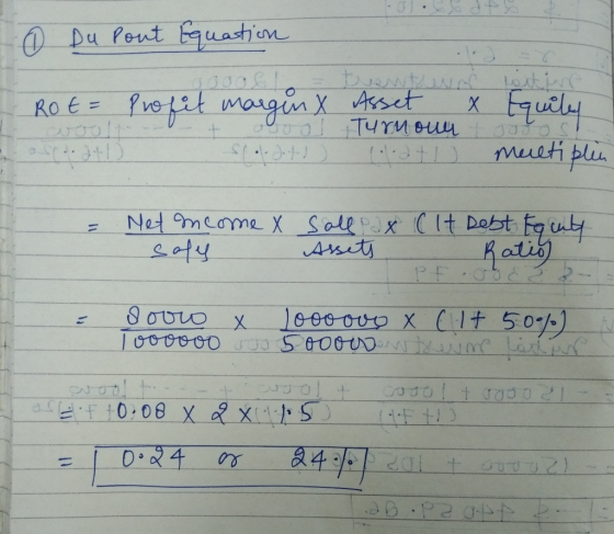 6 Du Pont Equation - Rot= Profit margen X I Spolodot) tuentin mitier Asset x Equity Turn our tooo (lat1 meeti plin = Net mcom