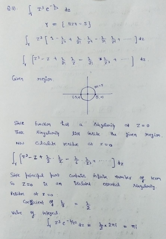 23 e 2 / 2 dz Y = { 11z1l = 5 53 Sy z3 [ + 2 / 4 ] dz Z2 3 2 / 36 2) - Zt dz. 1 21 1 Z - *, + -] Given region IZ15 (-5,0) 5.)