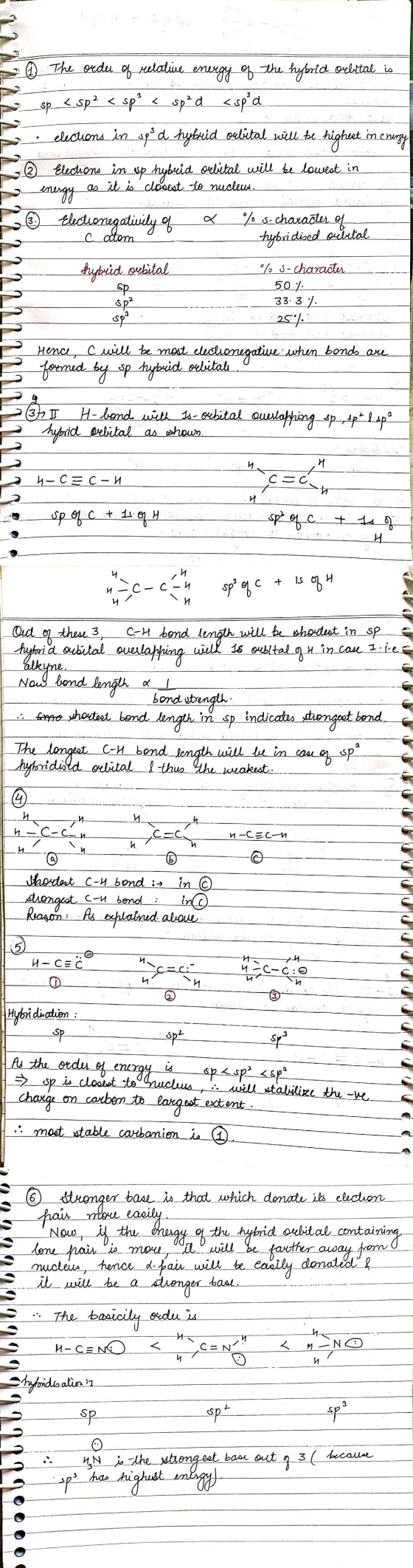 22.2.2 © The ordu of relative energy of the hybrid Debital is E sp <sp² <sps < sp²d <sp a S elections in sped hybrid oubital