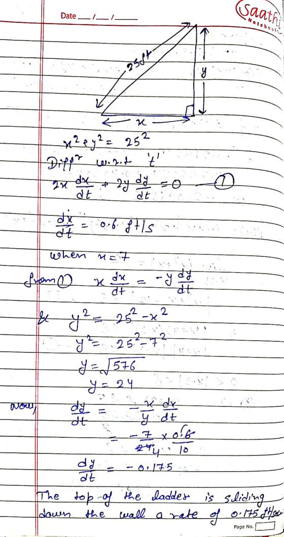 Saathi Date -I-I Notebooks et re 2 ey2= 252 Dippe wiride + 2y dy zo 20 dae dt dt die at 0,6 fH15 when net from x de are dt