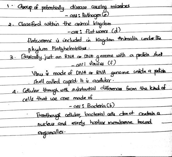 1 • Group of potentially disease causing micobes - ane: Pathogence de Classified within the animal Kingdom -an: flat woons co