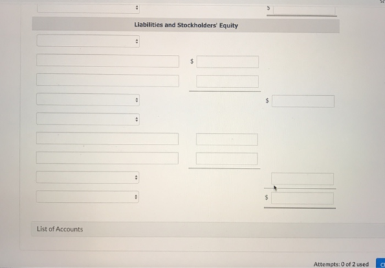 Liabilities and Stockholders Equity List of Accounts Attempts: 0 of 2 used