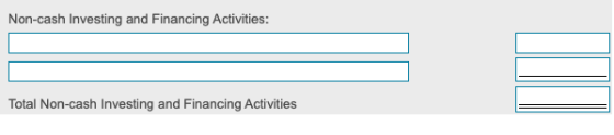 Non-cash Investing and Financing Activities: Total Non-cash Investing and Financing Activities