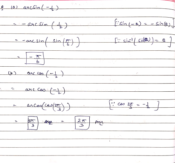 o (a) arcsin (-1) arcsin (2) Eisin (-0) -- Since carcsinf sin () [i sin sice)- ] T 6 (ط) are cos (-2) . are cos EL arcas (coo