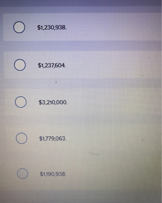 $1,230,938. $1,237604. $3,210,000. $1,779,063. $1,190,938.