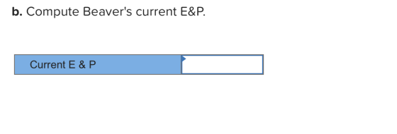 b. Compute Beavers current E&P. Current E&P