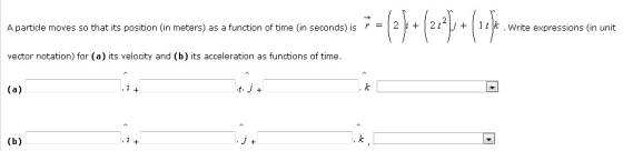 A particle moves so that its position (in meters)