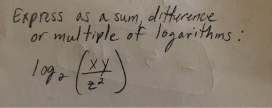 nsum)、d:Here noe Express as or multiyle of logarithms log xy 2
