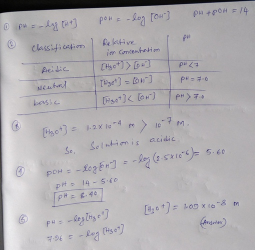 O pH = -log (At poH = -log [OH-] PH+POH = 14 PH Classification Acidic Neutral Relative in concentration [tizo+] > [oH [H 30t]