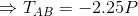 \Rightarrow T_{AB} =-2.25P