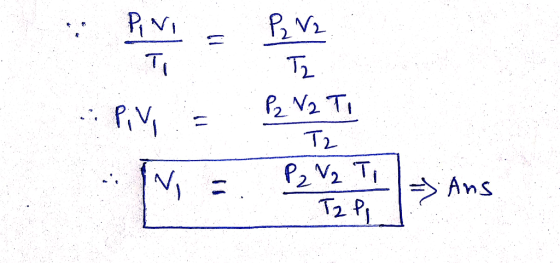 PINI = P2 V2 : T2 P2 V2 Ti T2 :: Pive = P2 VZTA