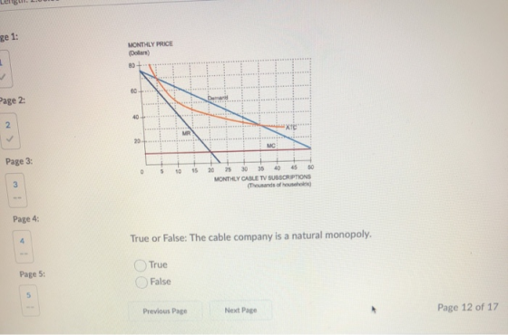 e 1: MONTHLY PRICE (Dollars) Page 2: Page 3: 0 5 10 15 20 25 30 35 40 45 50 MONTHLY CABLE TV SUBSCRIPTIONS (Thousands of Page