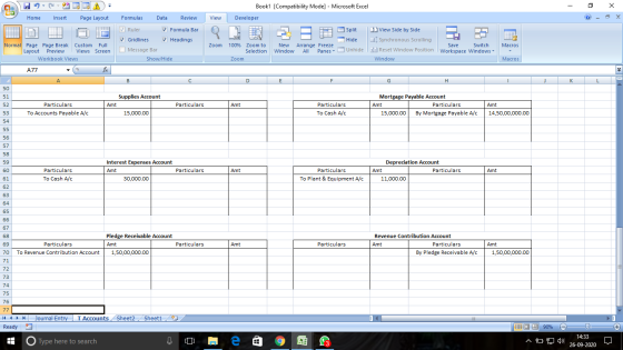 = . Cla Book1 (Compatibility Mode] - Microsoft Excel Home Insert X Page Layout Formulas Data Review View Developer Ruler ✓ Fo