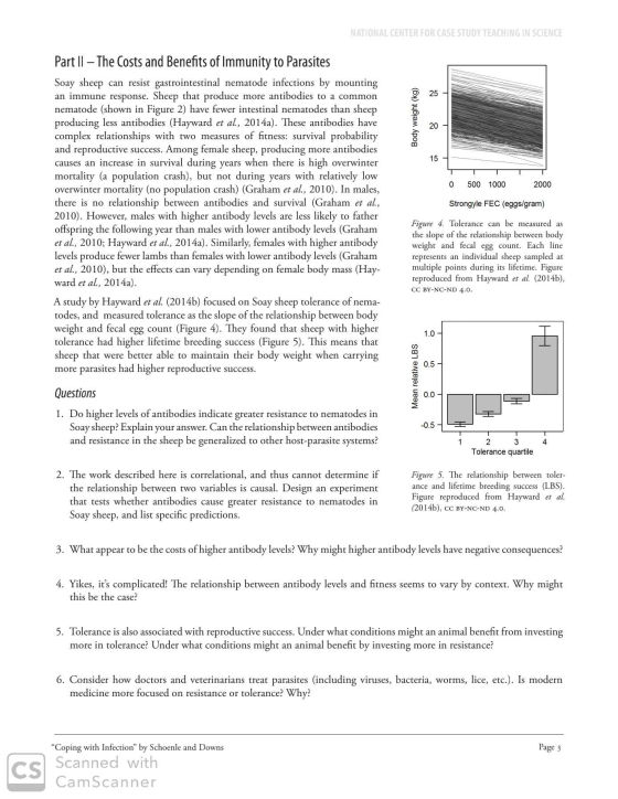 NATIONAL CENTER FOR CASE STUDY TEACHING IN SCIENCE Body weight (kg) T 0 500 1000 2000 Strongyle FEC (eggs/gram) Part II - The