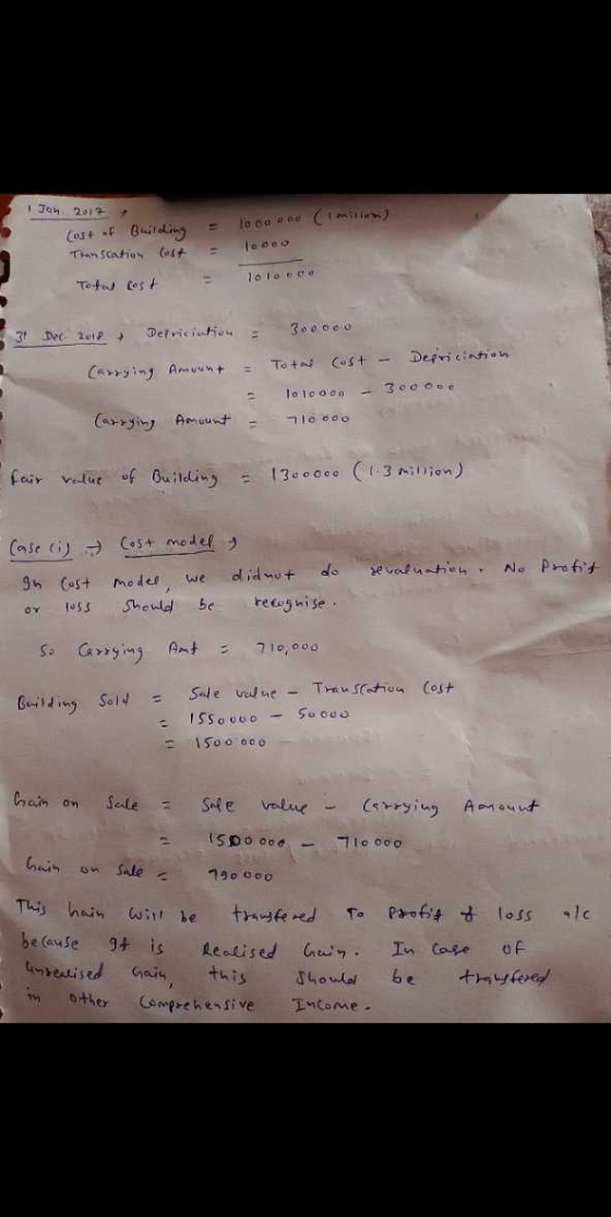 1 Jon 2017 (ast of Building Then station cost Toooo loto0o Total cost 31 Dec 2015 Delrici che 3. doo Total Depriciation cost