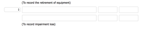 (To record the retirement of equipment) (To record impairment loss)