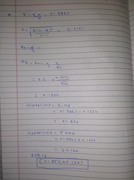 # 파트 는지 219867 5 .2101 역 me=tn-i, ro 0.210| = 2.2 Viz 0.1334 : 1o weolimit= ㅊmE 21.9867가 1334 = 21.8S3 Uppe limit = X tme =29