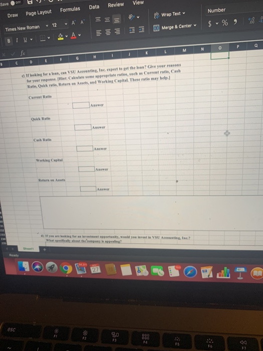Review View Draw Page Layout Times New Roman 12 BIU Formulas A À A Data Z E DU 29 Wrap Text Merge & Center v Number $ % )