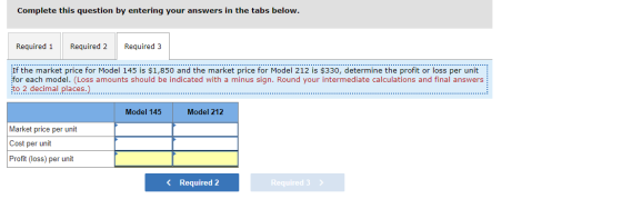 Complete this question by entering your answers in the tabs below. Required 1 Required 2 Required 3 If the market price for M