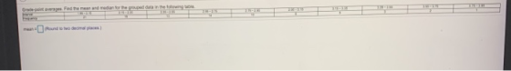 Grade-o average Fade men and media for the grouped duta in the following - Rund wo decal place