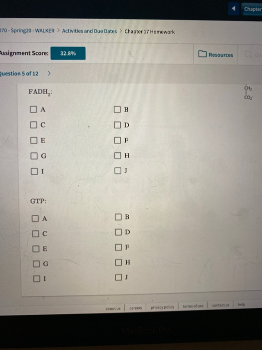 Chapter 070 - Spring 20 - WALKER > Activities and Due Dates > Chapter 17 Homework Assignment Score: 32.8% Resources Question