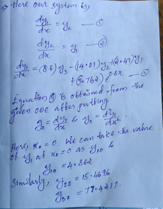 dyz = (8.6) 7 - 14:03) g +2 +41)), Here our dy system is, dx = y dge da cha ge=dy a ax +6.762) 2062-6 Equation o s obtained f