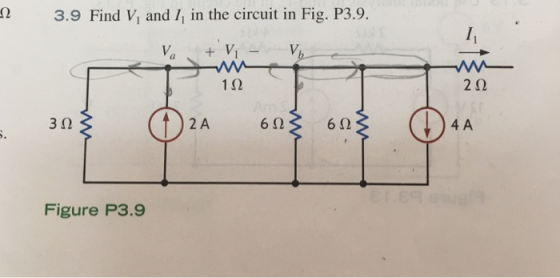 3.9 Find V, and 1, in the circuit in Fig. P3.9. Va + -- M be 112 212 3. 30 G 2A 60 60 D4A Figure P3.9