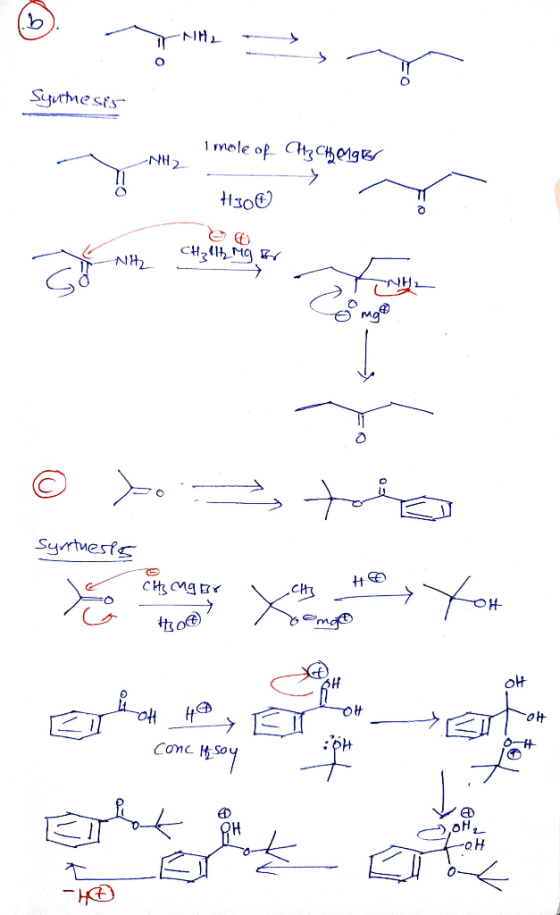 = Y NHL Syurthests i mole of CH3CH gbr NH H300 - CH₂11h Mg for Syntuests CHE MI 87 + -CH3 сну 06) bonge Conc if soy FoH -Ho