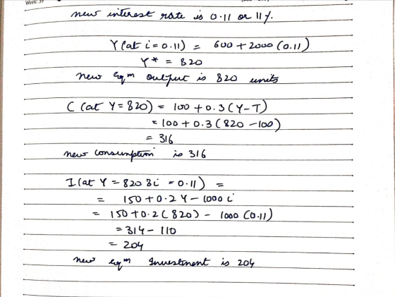 Week: 37 new interest rate is o ll or 11t. 600 + 2000 (0.11) Year i=0.11) - - 1* = 820 , м 1 и ш 8 umu c cat y=820) = 100 +0.