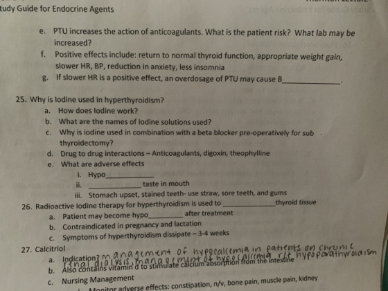 Rudy Guide for Endocrine Agents hobi to bio 0012 e. PTU increases the action of anticoagulants. What is the patient risk? Wha