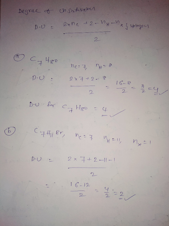 Degree of consaturasan DO - 2xhc +2 - Han 2xhc +2.- H x } Hologen 28tt & thu tidu & -brtxoa.de - T = 7 - CV D.U for ca 480 =