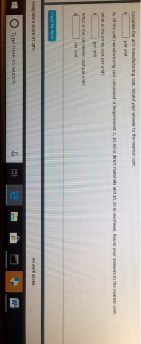 Direct Materials Cost Prine Cost Conversion Cost Cost Of Goods 