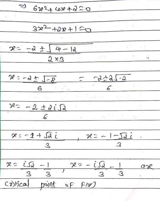 2) 6302+uuta 20 3202 tanetico 220-2] 4-12 2x3 N=rQ t s é .= 2425-2 H = -2 tai2 1 x= -1 + Ja i , x=-1-jat. 1 x= isa-l 3 3 . cr
