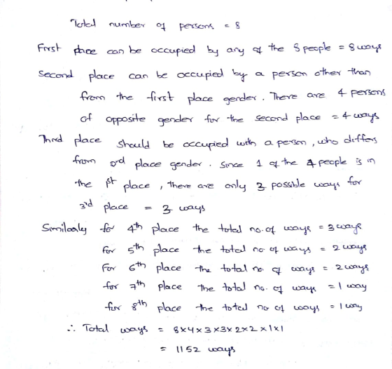 frst fhoe con be occupied n be occupied b ay Splace can be occupied Am the irst ce gendex. There are opposte gedle the Secoend place 4* hrd lace Shaald be o the ft olace, , thee ave onl 3 fossile yd Ah Total wo