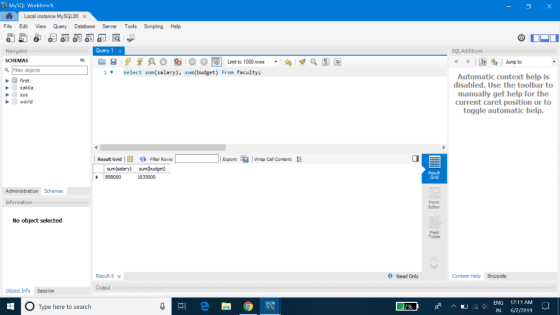 MySQL Workbench Local instance MySQL80 x View Query Tools Scripting Help File Edit Database Server Query 1: SOLAdditions Navi