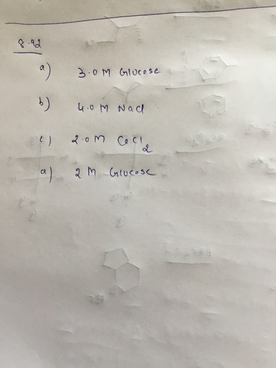 8.92 3.0M Glucose 4.0m Nad () 2.0m Call a) am Glucose