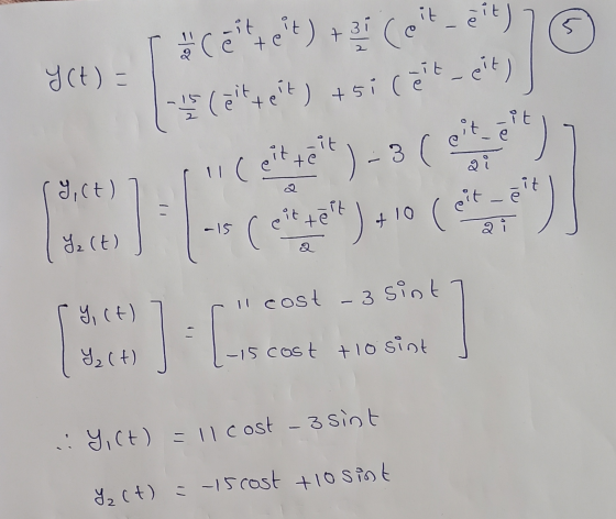 3.)- it, eit) h cettet) + 3 C Yct) = - 15 i (etteit) +si cetteit) it е -it ) (eit Ete gi more eit tort - 15 Y₂ (t) ( cite the