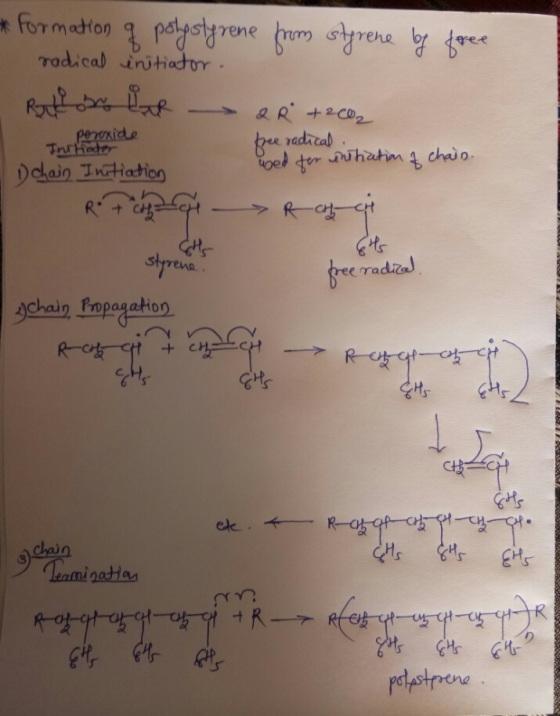 * formation pystyrene syrenetre Tadical initiador &R +2CD2 ge radical el tur penexide Tnetiader chaio uhatim Dcain InHation R