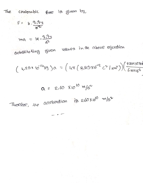The Couwombic e 1> give a2 6obGito ting siven Vauon in le above equation -iu 6 4ox 166