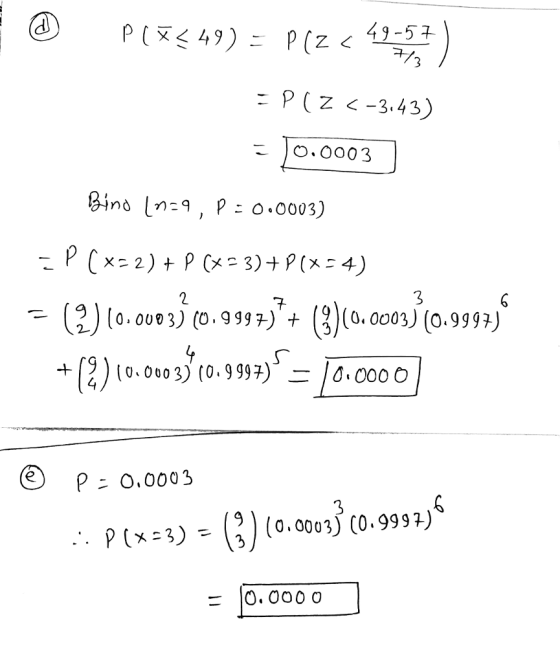 3 2) 10.0003) (O. g g g (3)(0, 0003) (0.999) 3) (0.3997):上0000] Pニ0.0003 p(x-3) - ( (0.003) (0. 9992) 0.000 0