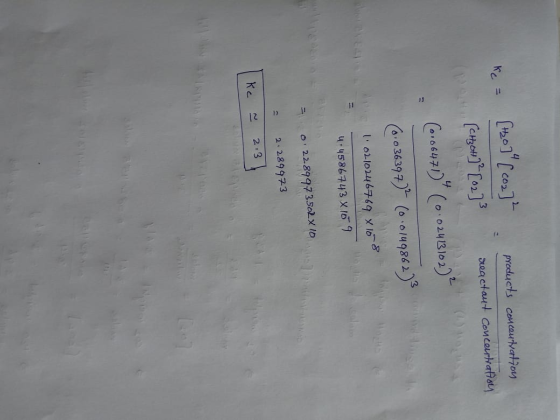 kc = (+20 (com] products concentration (Photº] reactant Concentration (0.0647 104 (0.02413102)² (0.036397) (60149862)3 10210