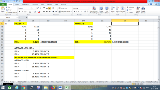 projects (Autosaved) (Autosaved) (Autosaved) - Microsoft Excel (Product Activation Failed) Data Review View Add-Ins Formulas
