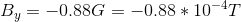 B_{y}=-0.88G = -0.88*10^{-4}T