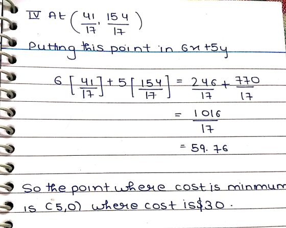 DVA (160) Puting this point in but5y 64]+5[154] = 246+ = 1016 2121 PIPO 17 = 59. 76 so the point where costis minmur 3 is C5,