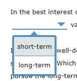 In the best interest o va short-term well-d. Which long-term pursue cneTong-term