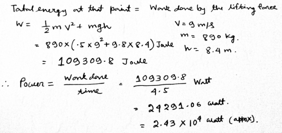 1) Jade 8.4 m 109 309.& JolL. Wart time 4 291 06 Ghatt = 2.43 X 104 at CHox)