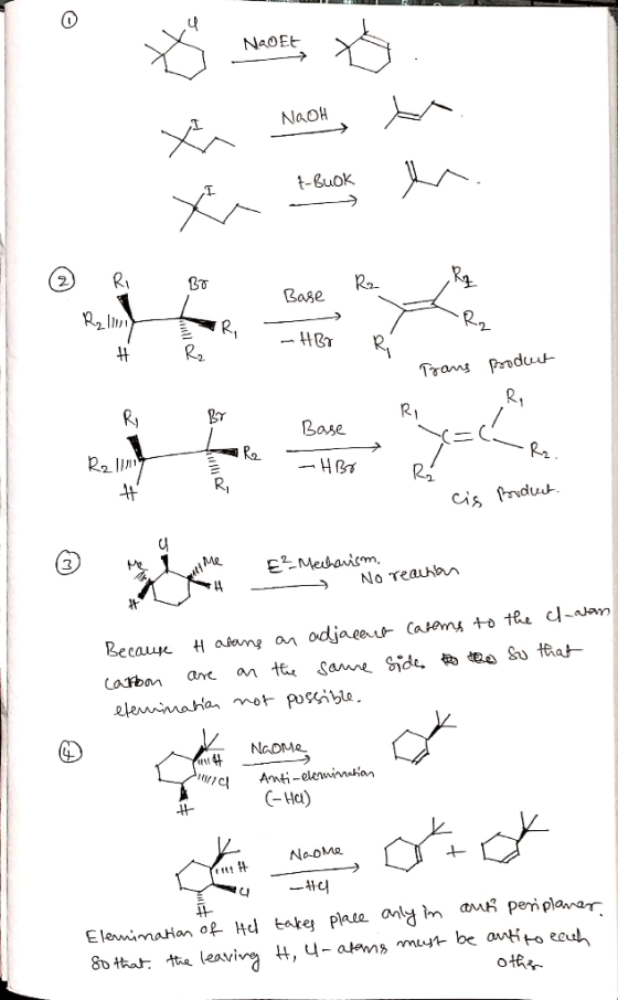NaOEE a NaOH Naoh 1-Quok Base -HBr Trans product R R Base R - HBO cig Broduct. Mechanism. No Teachen - Because H alans an adj