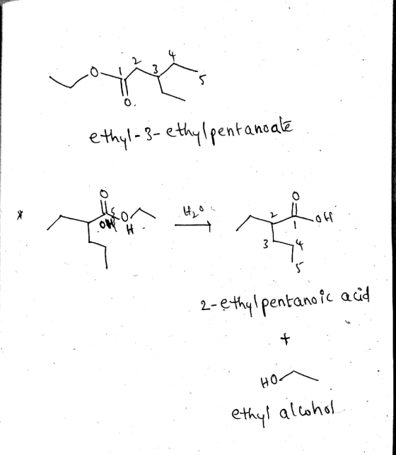 ethyl-3-ethylpentanoate 2-ethylpentano ic acid Hoi ethyl alcohol