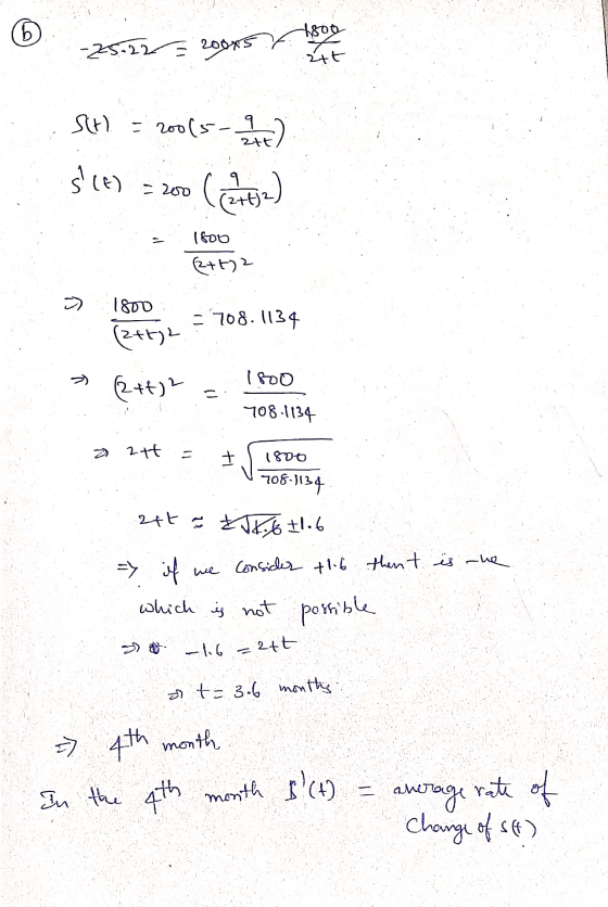 © 25.125 20065 let 12 St) = 200 (5-114) s (t) = 200 ((2+)-) = 1800 (2+62 o 1800 - 708.1134 (245)2 = 708.1134 → 6 titiz 1800