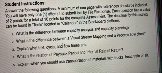 Student Instructions: Answer the following questions. A minimum of one page with references should be included. You will have